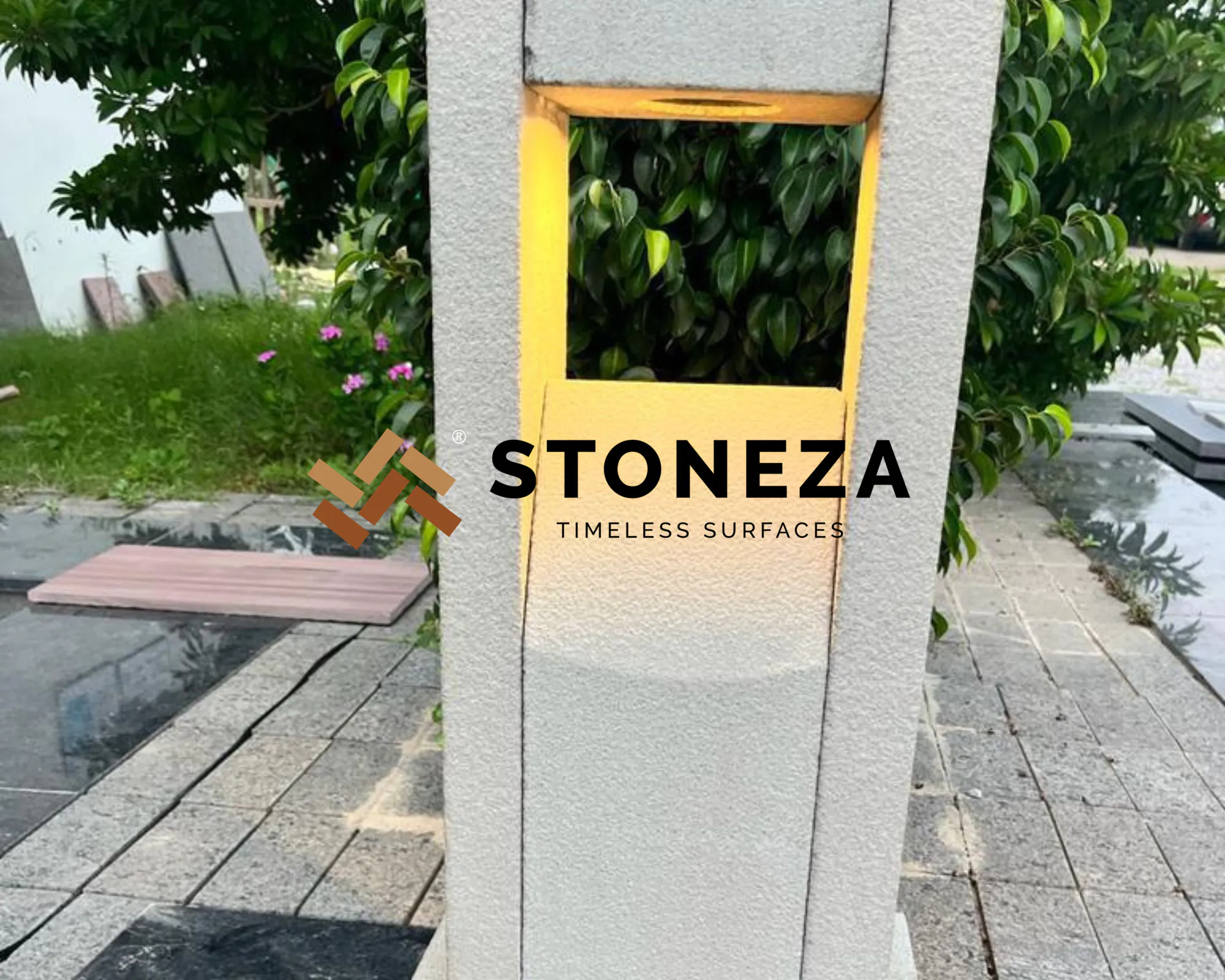 Kandla Grey Stone Lamp